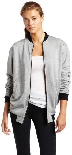 Women's Jumbo Zip Parka Padded Sweatshirt, Heather Grey, Small