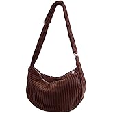 Ulisty Women Small Corduroy Hobo Bag Wide Strap Crossbody Bag Shoulder Bag Casual Handbag Daily Bag