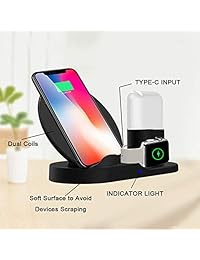 SingDeRing   Soporte de carga inalámbrico 3 en 1 para Apple Watch Series 4 3 2 1, iPhone Xs XS MAX XR X 8 8 Plus, AirPods