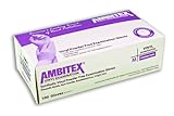 Ambitex Disposable Vinyl Exam Gloves Powder Free (10 Boxes of 100 Gloves Each, Total of 1000 Gloves) - Size Medium