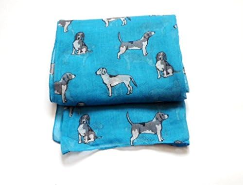 Quirky "Beagle Dog" Sea Blue Soft Over Sized Scarf/Shawl/Sarong.