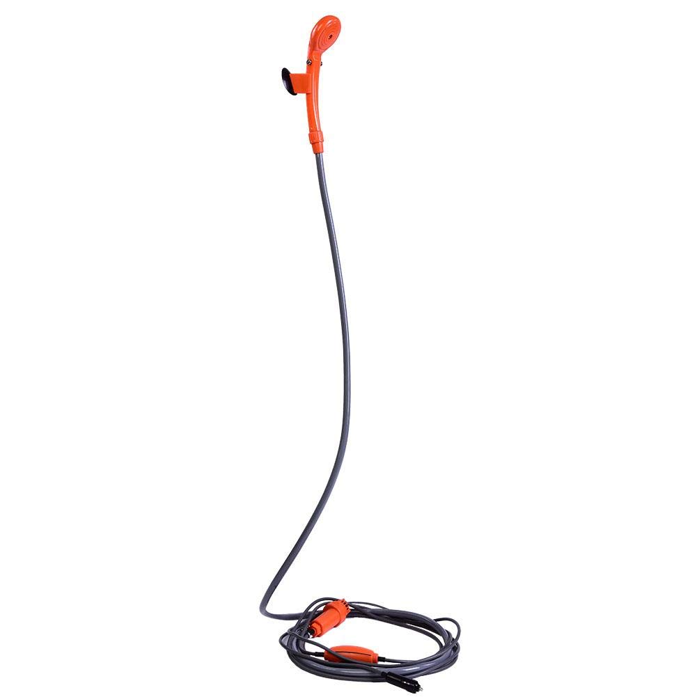 Dioche Portable Camping Shower, 12V Car Plug Outdoor Portable Vehicle-Mounted Shower Kit, Suitable for Camping, Boating, Fishing, Pet Cleaning