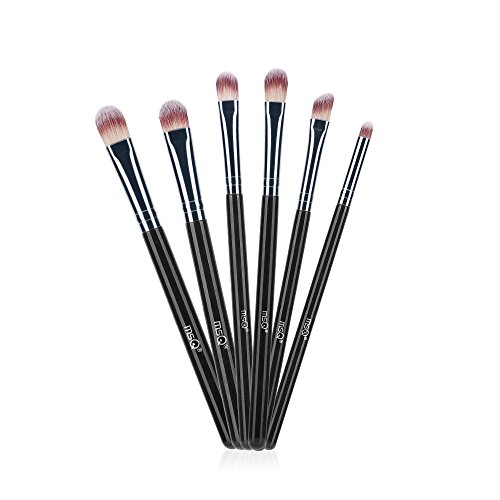 MSQ Eye Brushes 6pcs Eyeshadow Set Eyebrow Brush Makeup Brushes Eyeliner Brush for Eyeshadow, Eyebrow, Eyeliner, Blending, Concealer-Black (6PCS Eye Brush) - Thumbnail 5