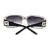 CG Eyewear Rhinestone Studded Narrow Rectangular Designer Fashion Sunglasses Black Clear