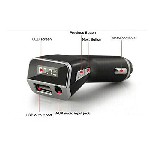 Car Kit Player LCD FM Radio Transmitter AUX Input Car Lighter Adaptor - Thumbnail 2