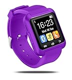 Colofan Smartwatch Luxury U8 Bluetooth Smart Watch WristWatch Phone with Camera Touch Screen for IOS Iphone Android Smartphone (purple)
