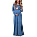 Womens Cowl Neck and Over The Shoulder Maternity Dress Indigo