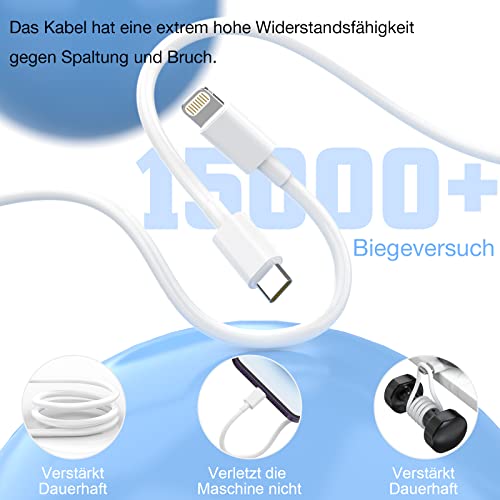 [MFi Certified] 20W USB C Ladegerät,4er Pack iPhone Ladegerät und iPhone Ladekabel, USB C Netzteil PD 3.0 Schnellladekabel iPhone auf Lightning Kabel 2M für iPhone 14 Pro Max 13 12 11 XS Max iPad