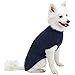 Blueberry Pet Classic Wool Blend Cable Knit Pullover Dog Sweater in Dress Blue, Back Length 20