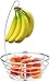 Home Basics Chrome Plated Steel Fruit Tree Basket Bowl with Banana Hanger, Free Standing, Rust Resistant, Silver
