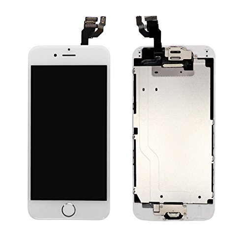 Compatible with iPhone 6s Screen Replacement White, LCD Display & Touch Digitizer Assembly with Proximity Sensor, Front Camera, Ear Speaker, Screen Protector and Repair Tool Kit (iPhone 6s White)