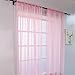 KEQIAOSUOCAI 2 Panels Pink Sheer Curtains 63 Inch Length for Nursery Girls Baby Kids Room Rod Pocket Curtains Kids Room Voile Sheer Drapes Panels for Bedroom Living Room Each is 52Wx63L