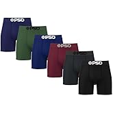 PSD Underwear Mens Boxer Briefs - 6 Pack Boxer Briefs, Standard & Mid Length, Soft & Breathable Boxer Briefs for Men