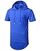 URBANCREWS Mens Hipster Hip Hop Short Sleeve Hoodie w/Zippers Royal, L