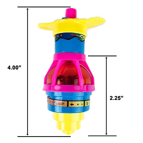 Huji Toy LED Light Up Flashing Gyroscope Spinning Top Toys Novelty Party Favors (12 Pack)