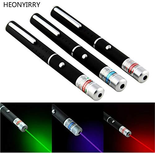 VNHOME Laser Pointer High Power Set of 3 pcs 650nm Green 532nm Blue-Violet 405nm Laser Pointer Pen Adjustable Burning Match Without Battery + 01 Swimming Phone Bags