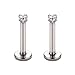 CANDYFANCY 16g 2/3/4mm Cubic Zirconia Stone Triple Forward Helix Ear Cartilage Tragus Studs Lip Piercing Earrings 16 gauge(2mm stone, 8mm Length, 2pcs)