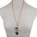 LUX ACCESSORIES Leopard Animal Print Key Lock Wing Heart Black Rose Charm Necklace