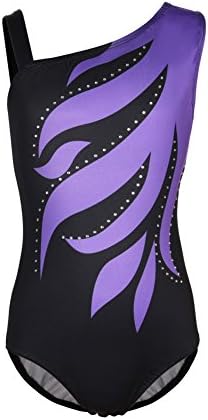 Gsha Girls Shining Stripes Leotards Flowers Dancewear Ballet Gymnastics Athletic Bodysuit