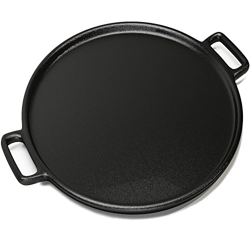 Click Here to See More Images Cast Iron Pizza Pan 14 Inch - Evenly Bakes and Heat Your Pizza