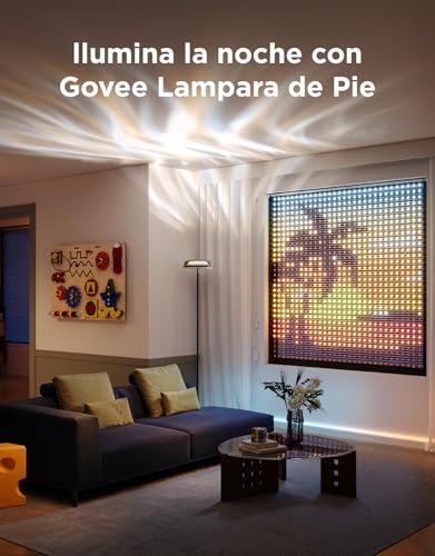 Govee Floor Lamp with Three Independent Zones RGBIC, Floor Lamp with Wavy Lighting, Compatible with Matter and Alexa, 80+ Scene Modes, 1000lm, 2700-6500K, Ideal for Living Room and Bedroom