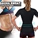 Junlan Women Weight Loss Slimming Body Shaper Sauna Hot Sweat Workout Suit Neoprene Shirts Fitness Exercise Top with Zipper (Pure Black with Zipper, XL)
