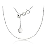 Sterling Silver 1.5mm Rolo Adjustable Chain Necklace 20 Inches