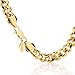 LIFETIME JEWELRY 9mm Cuban Link Chain Necklace for Men & Women 24k Gold Plated