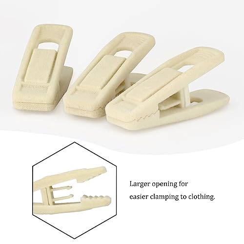 Tinfol Velvet Hangers Clips, 24 Pack Beige Pants Velvet Clips, Clothes