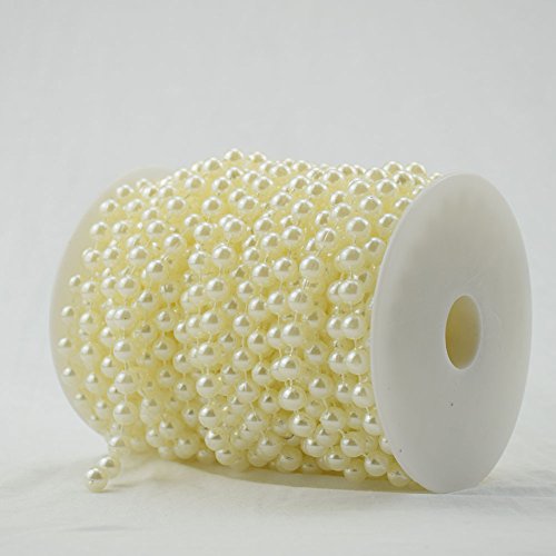 BoJia 10 mm Large Ivory Pearls Faux Crystal Beads by The Roll for Flowers Wedding Party Decoration - Thumbnail 6