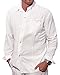 M&B USA Cotton White Long-Sleeve Button Loop Closure Pocket Organic Embroidered Button Down Shirt