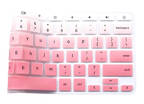 Keyboard Skin for 2018 2017 Acer Chromebook Premium R11 11.6 CB5-132T CB3-132 CB3-131, Acer Chromebook R 13 CB5-312T, Acer Chromebook 14 CP5-471, Acer Chromebook 15 CB3-532 CB5-571 C910 (Ombre Pink)