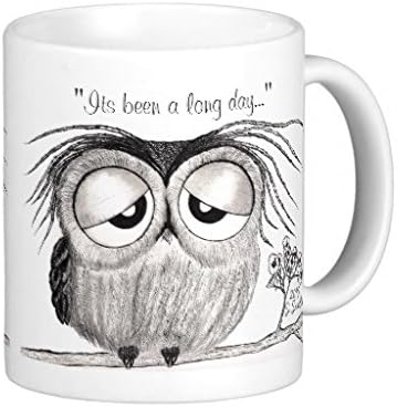 UingShow Its Been A Long Day Sleepy Owl Ceramic Coffee Mug Tea Cup