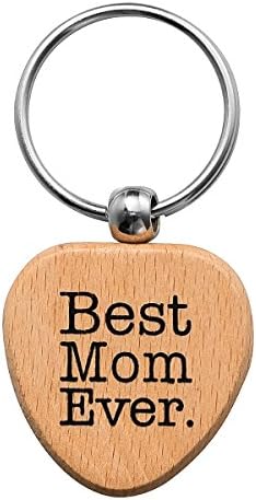 Wood Keychain Heart Key Tag Best Mimi Ever Family Memorial Gifts for Grandma Women.
