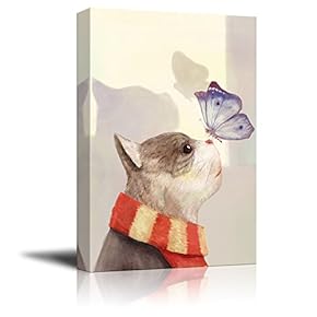 Cat Wearing a Scarf with a Butterfly on The Nose