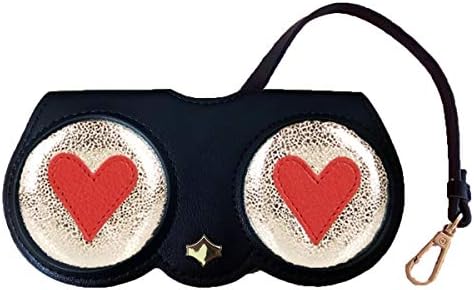 Poppow Women's Handmade Sunglasses Case, Cute Leather Eyeglasses Case Bag Keychain Charm Decoration Pendant Gift Accessory