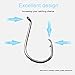 Thekuai Fishing Hooks Octopus Circle Hooks Black High Carbon Steel Hook Set of 75pcs/Box/5Size