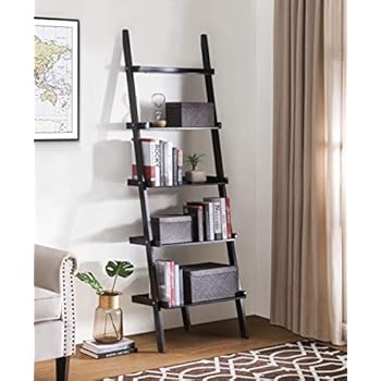 2L Lifestyle Lowell Ladder Bookcase, Small, Black