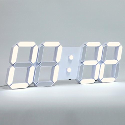 ROIRETNI Modern LED Digital Wall Clock PLUS+ White / Mood Light (Mood Light/Cable 3.3m)