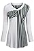 BEPEI Womens Long Sleeves Striped Tunic V Neck Tops Casual Blouses Green