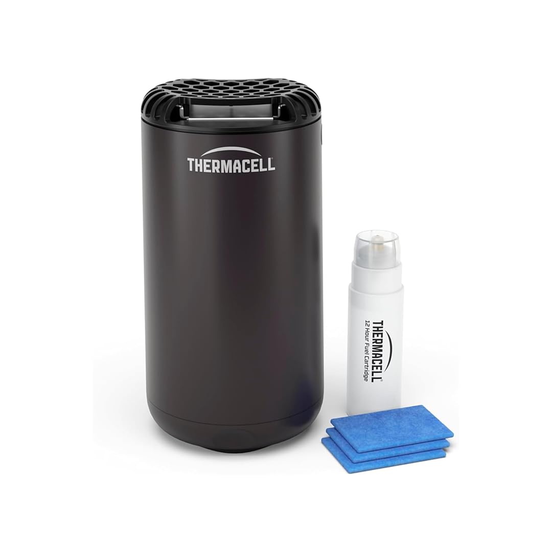 Thermacell Halo Mini Protector Midge and Mosquitoes Protector Graphite 3x4h Heat Activated Mats 1 Butane Cartridge no Midges or Mosqitoes 20 Sq Mtr Area Barbecue Garden