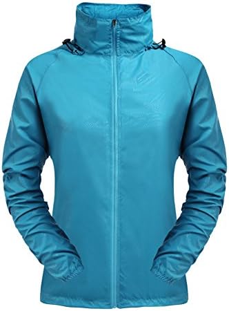 YOUNG RONG Women Long Sleeves Outdoor Running Windbreaker Jacket Send Halloween gifts, Light Blue, Small