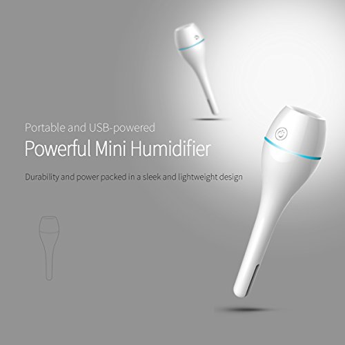 Portable Cool Mist Personal Humidifiers USB Powered Whisper Quiet Ultrasonic Water Bottle Humidifier Travel Air Humidifier Mini Vaporizer for Sinus Allergy Relief in your Office Home Hotel Car