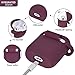 Case - Airspo Case for Silicone Case Cover Compatible with 1/2 Protective Skin with Fur Ball Keychain/Anti-Lost Strap/Ear Hooks (Burgundy)