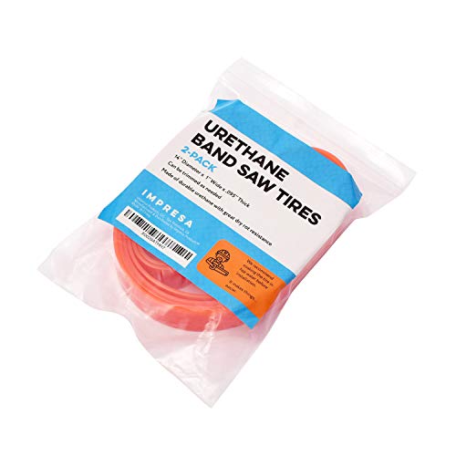 Impresa 2 Pack Urethane Band Saw Tires - 14 inch x 1 inch x .095 - No Adhesive Needed - Compatible with Bandsaw Brands Including Jet Grizzly and Powermatic