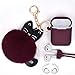 Airpods Case - Airspo Case for Airpods Silicone Case Cover Compatible with Apple Airpods 1/2 Protective Skin with Fur Ball Keychain/Magnetic Strap/Ear Hooks (Burgundy) primary