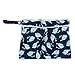 Damero 3Pcs Wet Dry Bag with 2 Zippered Pockets and Snap Handle for Cloth Diaper, Swimsuit, Clothes, Ideal for Travel, Exercise, Daycare, Roomy and Water-resistant (Whale)