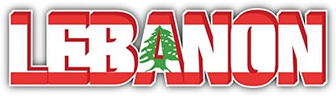 Lebanon Flag three dimensional Slogan Travel Vinyl Decal Bumper Sticker 8'' X 2''