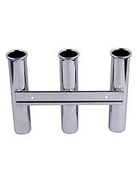Barco 316 Acero inoxidable Side Mounted Rod Holder 3 rack Pesca Rod Pod para la Yacht Marina