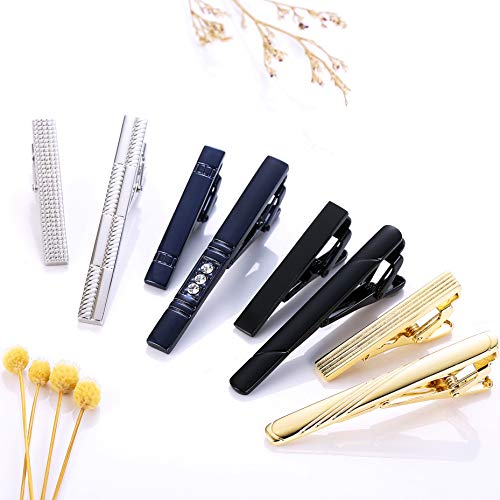 image for Yadoca 8 Pcs Tie Clips for Men Tie Bar Clip Set Wedding Business Regul